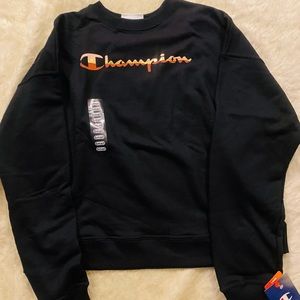 Champion Women Fleece Pull over Sweatshirt|Blk|Small NWT
